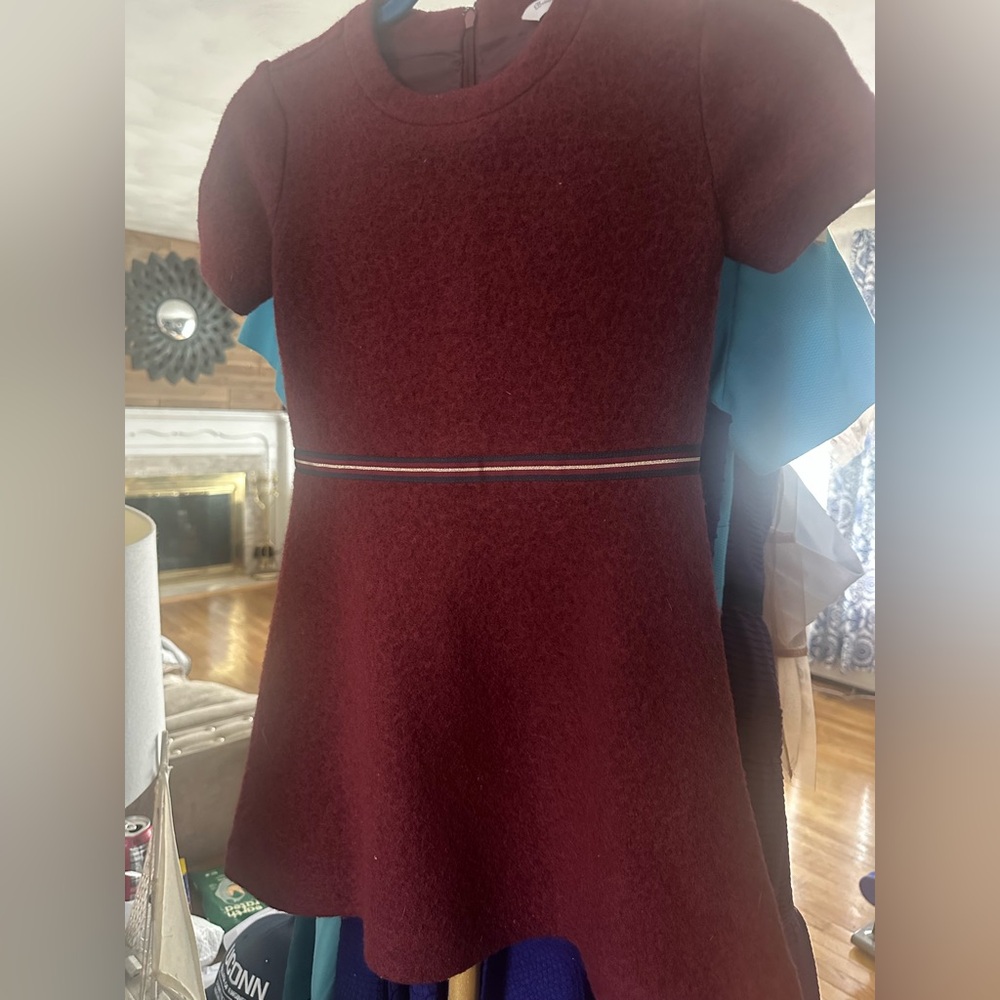 Set of Brooks Bother Wool dress & Coat - Maroon color
